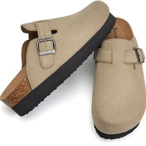 NWT Torotto Womens Clogs Cork Footbed Suede Slippers